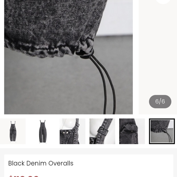 👖 Black Denim Overalls - One Size (Fits US 2-18) 👖 - Picture 2 of 6